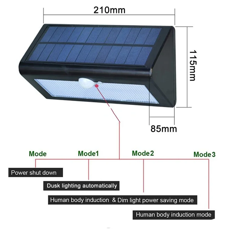 Outdoor Solar Motion Sensor Lights Waterproof LED 38LED Sensor Lamp Garden Security Night Lighting for Garage Patio