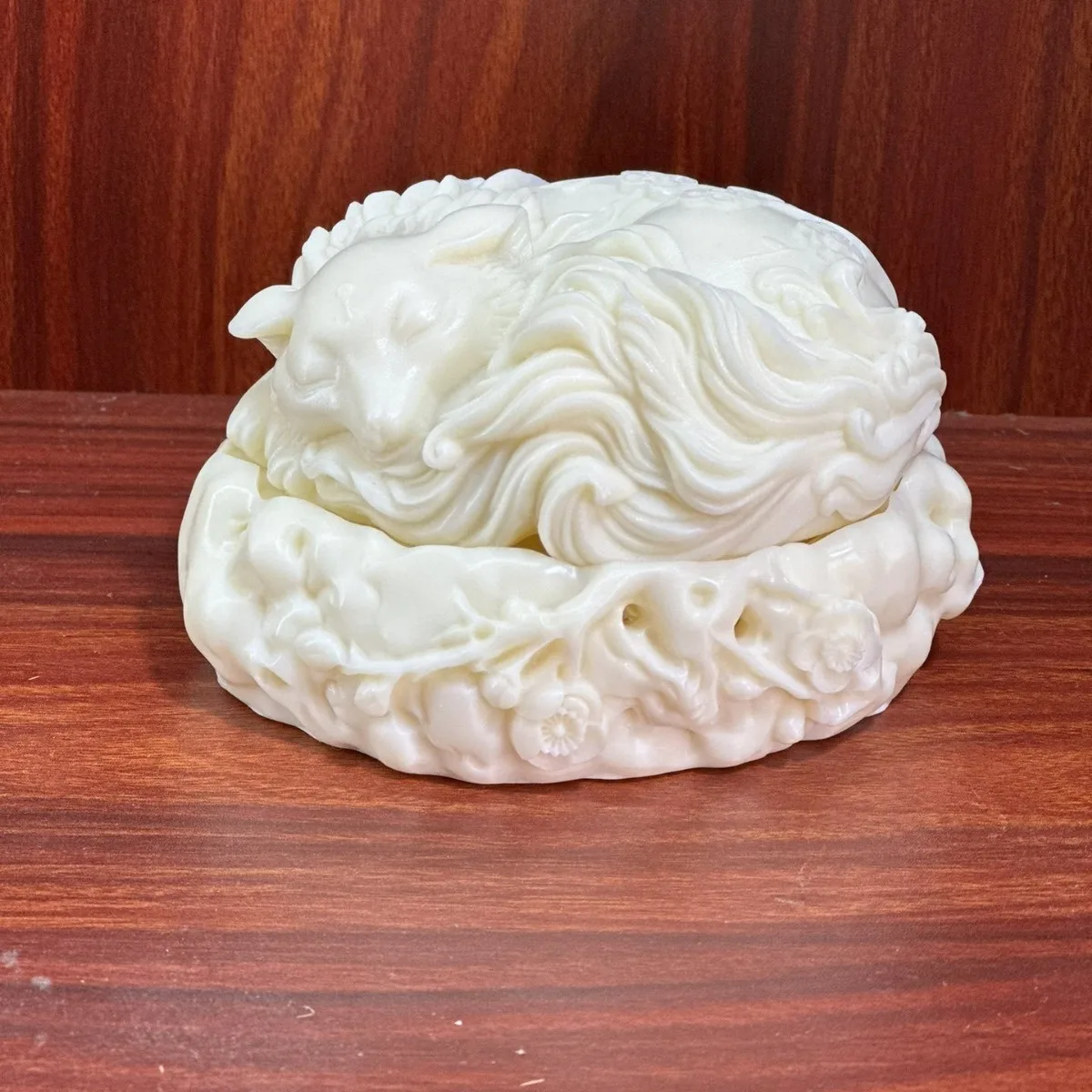 Ivory Nut Carved Plum Blossom Nine‑Tailed Fox Incense Burner 11.5*10.8*6.3cm Home Office Aroma Furnace Tabletop Craft Ornament