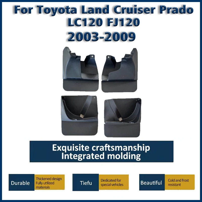 Car Mud Guards For Toyota Land Cruiser Prado LC120 FJ120 2003-2009 2005 MK3 Mudflaps Front Rear Mudguard Fender Auto Accessories