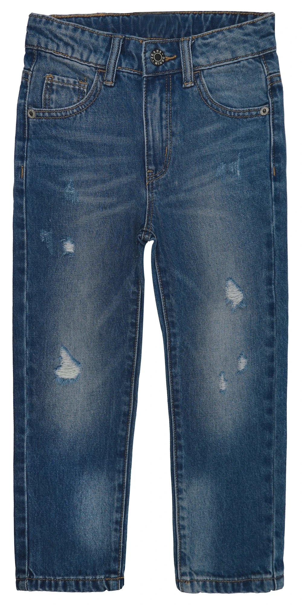 

KIDSCOOL SPACE Boys Jeans,Elastic Band Inside Ripped Straight Line Denim Pants