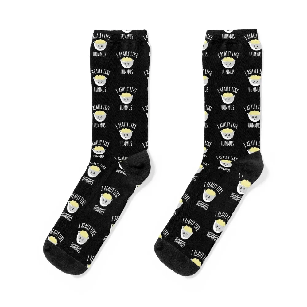 I Really Like Hummus - Vegan Gift Socks anime cycling cartoon Socks Man Women's