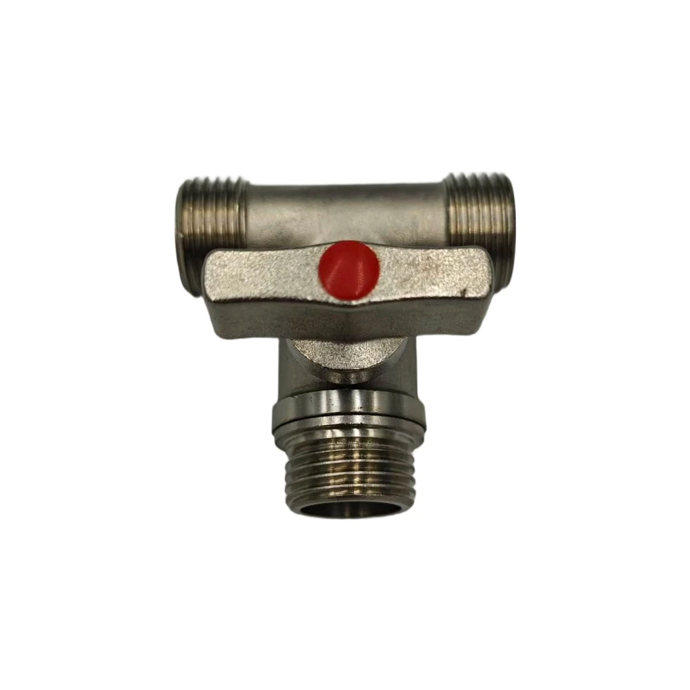 

1pcs 1/2'' BSP Male Tee Type Brass Plated Electroplated Ball Valve Thick Pipe Fitting Connector Distribution for Water Faucet