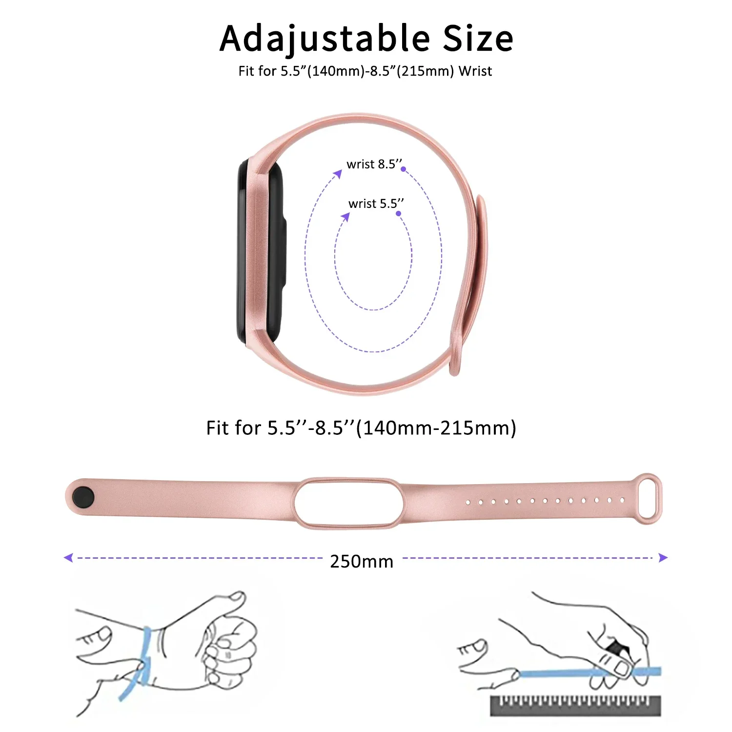 3pcs Soft Silicone Strap For Xiaomi Mi Band 6 5 Amazfit Band 5 Bracelet watch Sport Waterproof For Mi Band 6 5 Strap Wristband