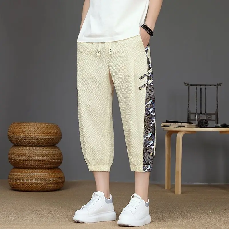 Men Summer Seven-point Retro New Chinese Casual Trend Thin Pants