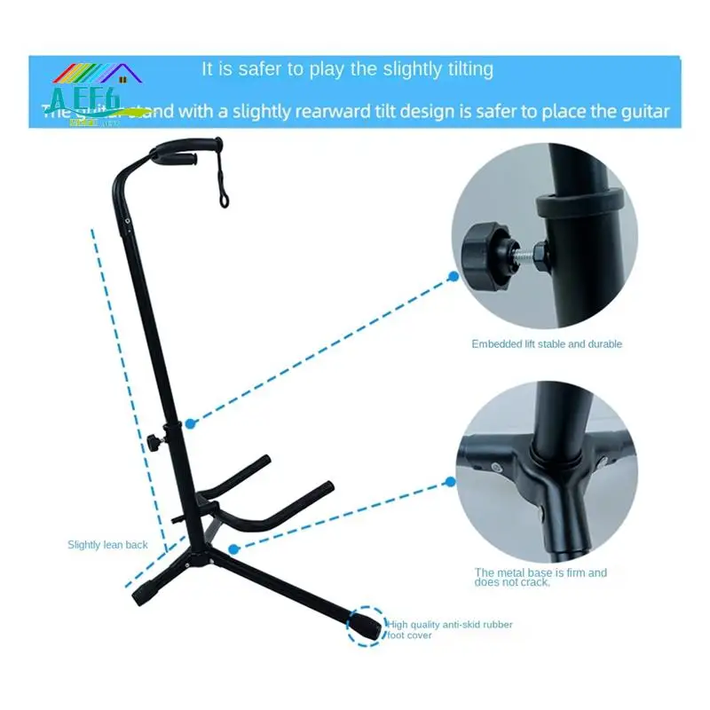 

AEF6-Metal Floor Guitar Stand With Tripod Holder For Acoustic Electric Guitar, Rack Holder Guitar