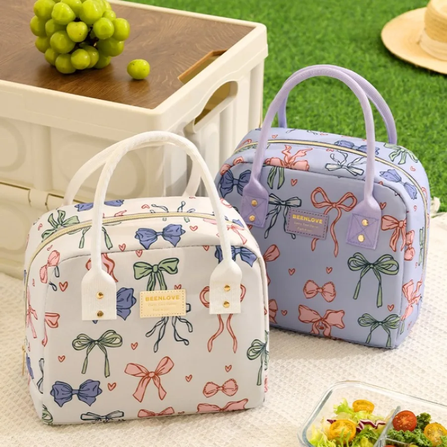 Cute Printed Insulated Lunch Bag Waterproof Portable Food Storage Cooler Tote for Daily Use Office Picnic Outdoor Activities