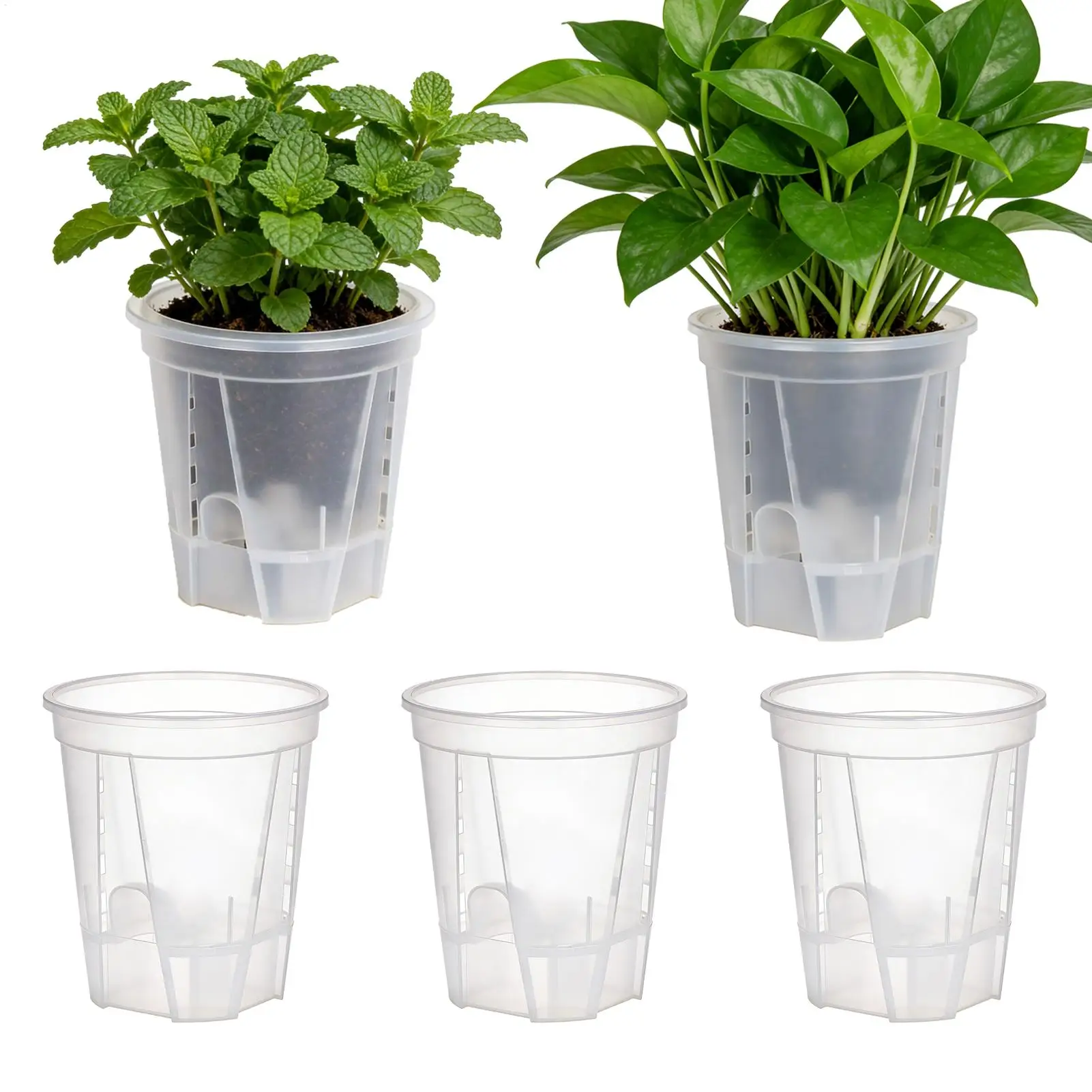 5pcs Self Watering Plant Pot Self Watering Planters Orchid Planter Plants Bonsai Pot Vases Succulents Potted With Drainage Holes