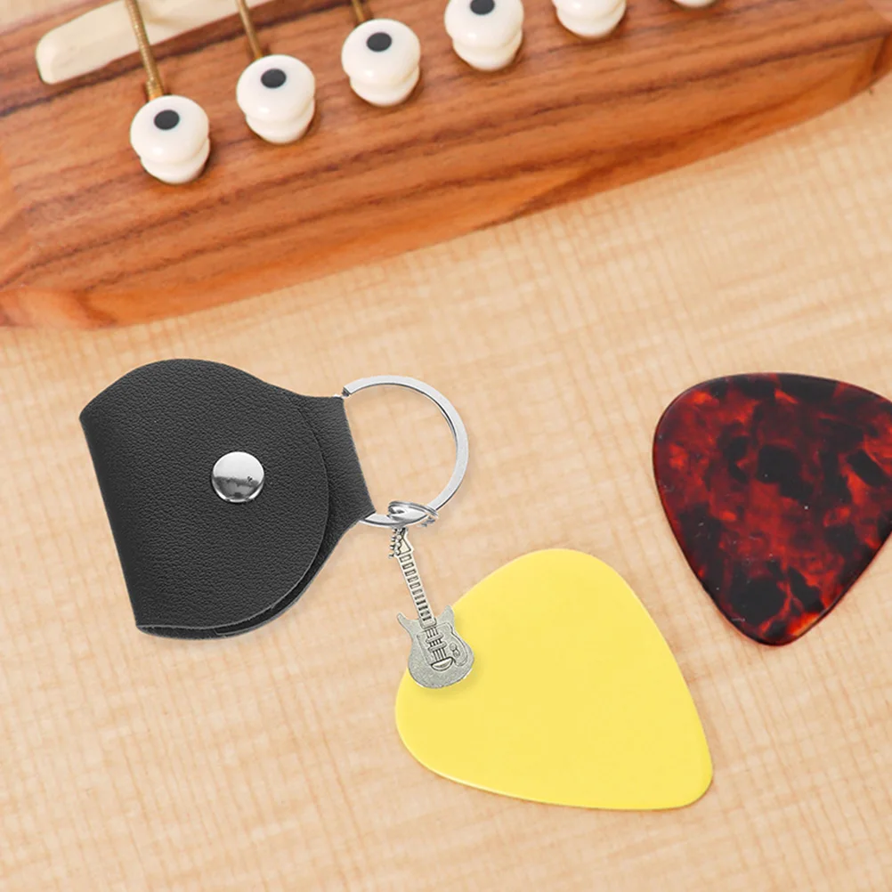

4 pcs Guitar Pick Holder Keychain Storage Case Pendant Durable Multiple Sizes Portable Lightweight Travel Accessory Gift