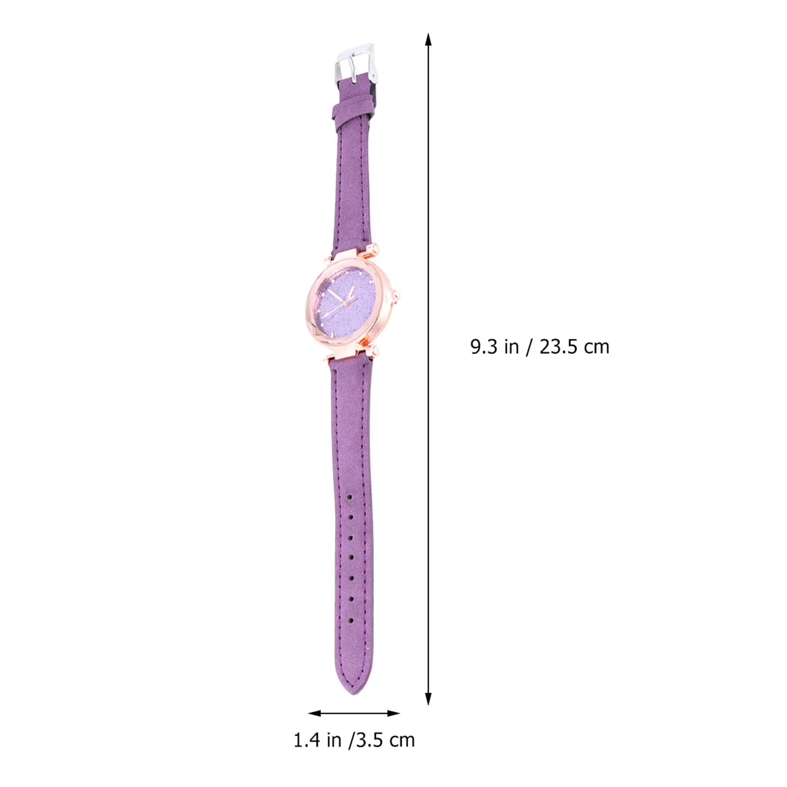 2Pcs Chic Women Quartz Watch Starry Design Glittering Wrist Decoration Fashionable Birthday Gift Purple Brown Comfortable Wear