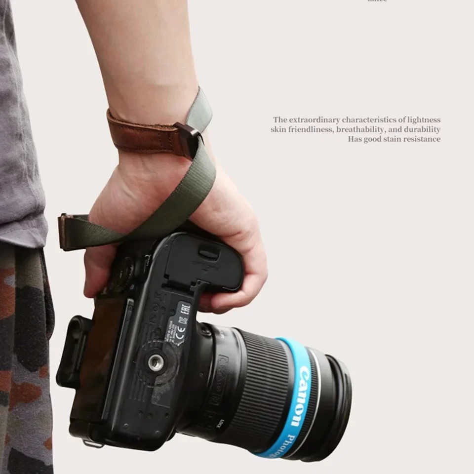 Real Cowhide Camera Wrist Strap Quick Release Wristband for Canon EOS R5 R6 R3 1D X Nikon Z7 Z F Z6III Pentax K-1 Mark II DSLR