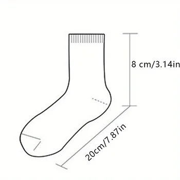 Women's Pleated Mid-Calf Socks 5 6 pairs of women's mid leg pleated socks, suitable for casual clothing, daily comfortable and soft texture 5