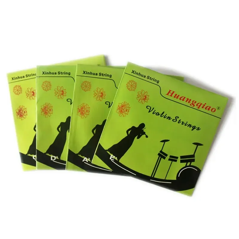 Профессиональные и экономичные струны Huangqiao Brand Grade B, набор струн, высококачественные струны для скрипки специально для практики, рекомендуются для скрипок, полноприходный звук, прочный и стабильный
