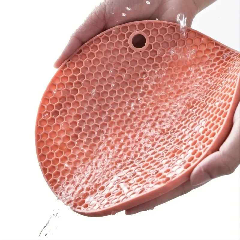 18cm Ultrathin Heat Resistant Silicone Mat Oil-proof Heat Insulation Pad Drink Cup Placemat Kitchen Non-slip Pot Holder