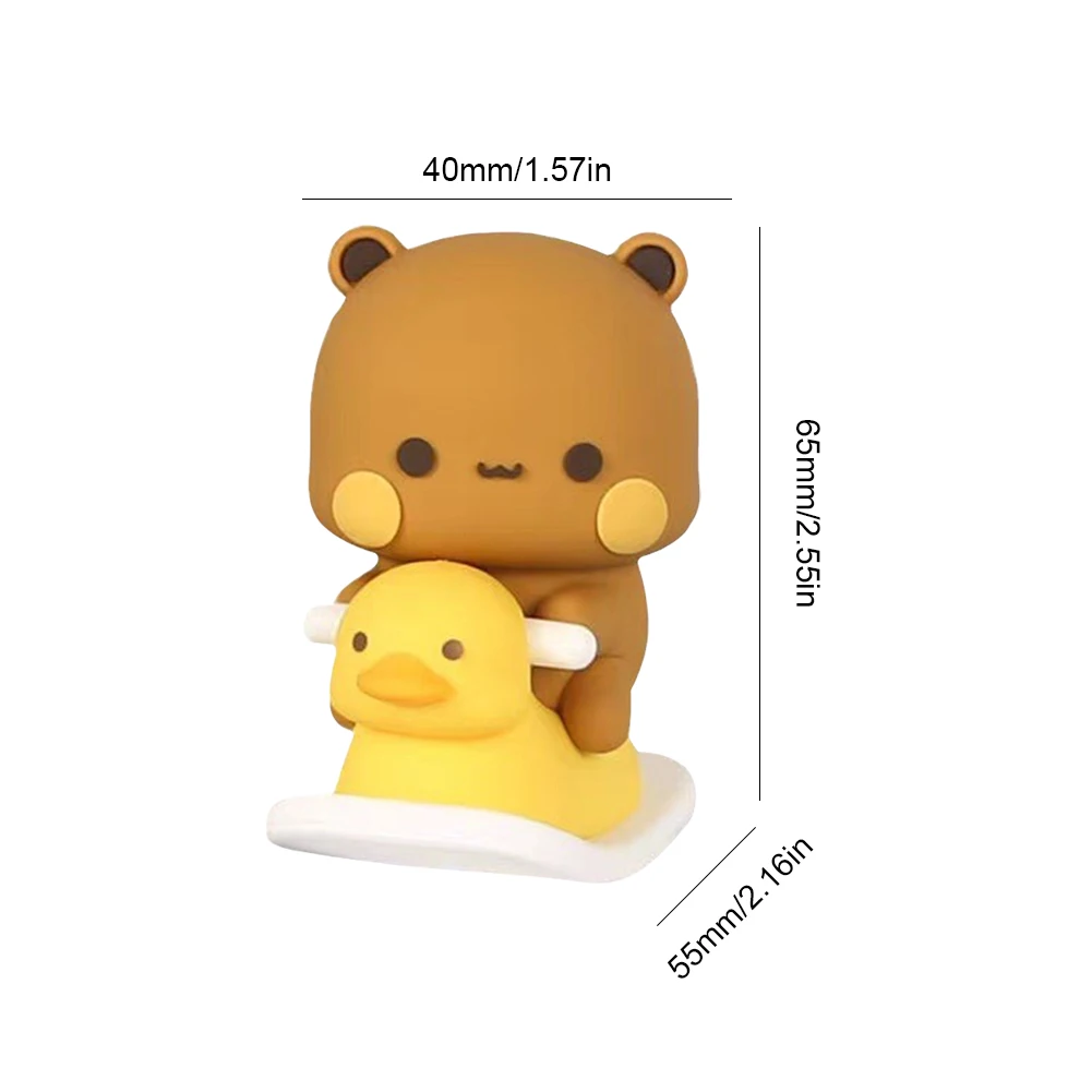Bonito Brinquedo Urso de Ação Kawaii, Arte Brinquedo Urso, Bubu Dudu Panda Figura, Decoração Adorável Doce Colecionável, 6,5 cm