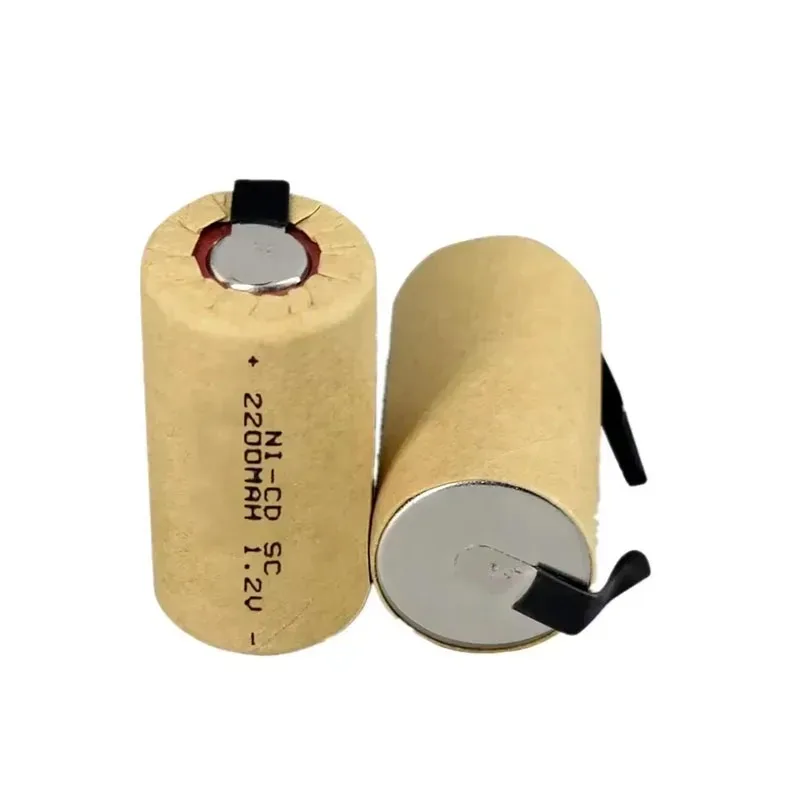 Sub‑C, Ni‑Cd, 1.2V 2200mAh, Rechargeable Cells with Tabs, for Power Tools, Electric Screwdriver, Drill
