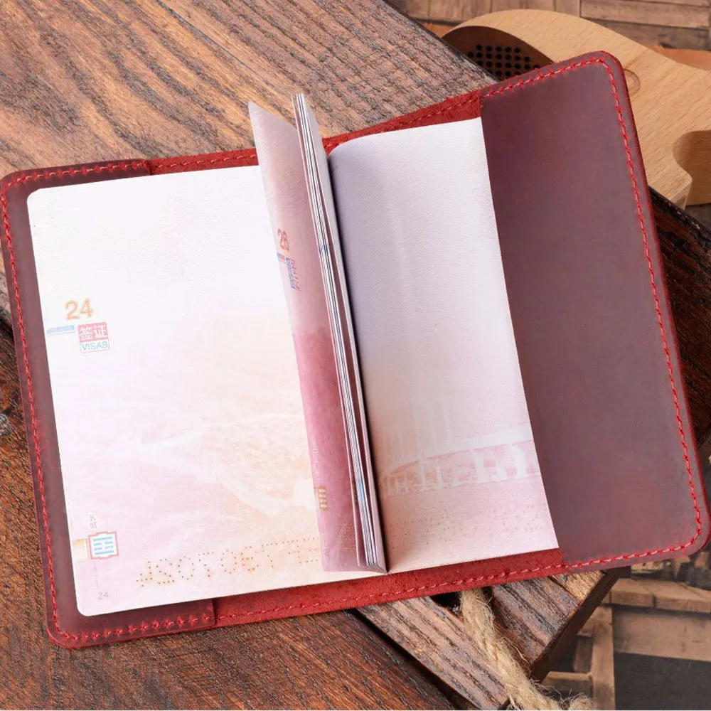 Personalize Engraving Genuine Leather Passport Cover Holder For Canada Credit Card Holder Passport Case Travel Wallet Bag