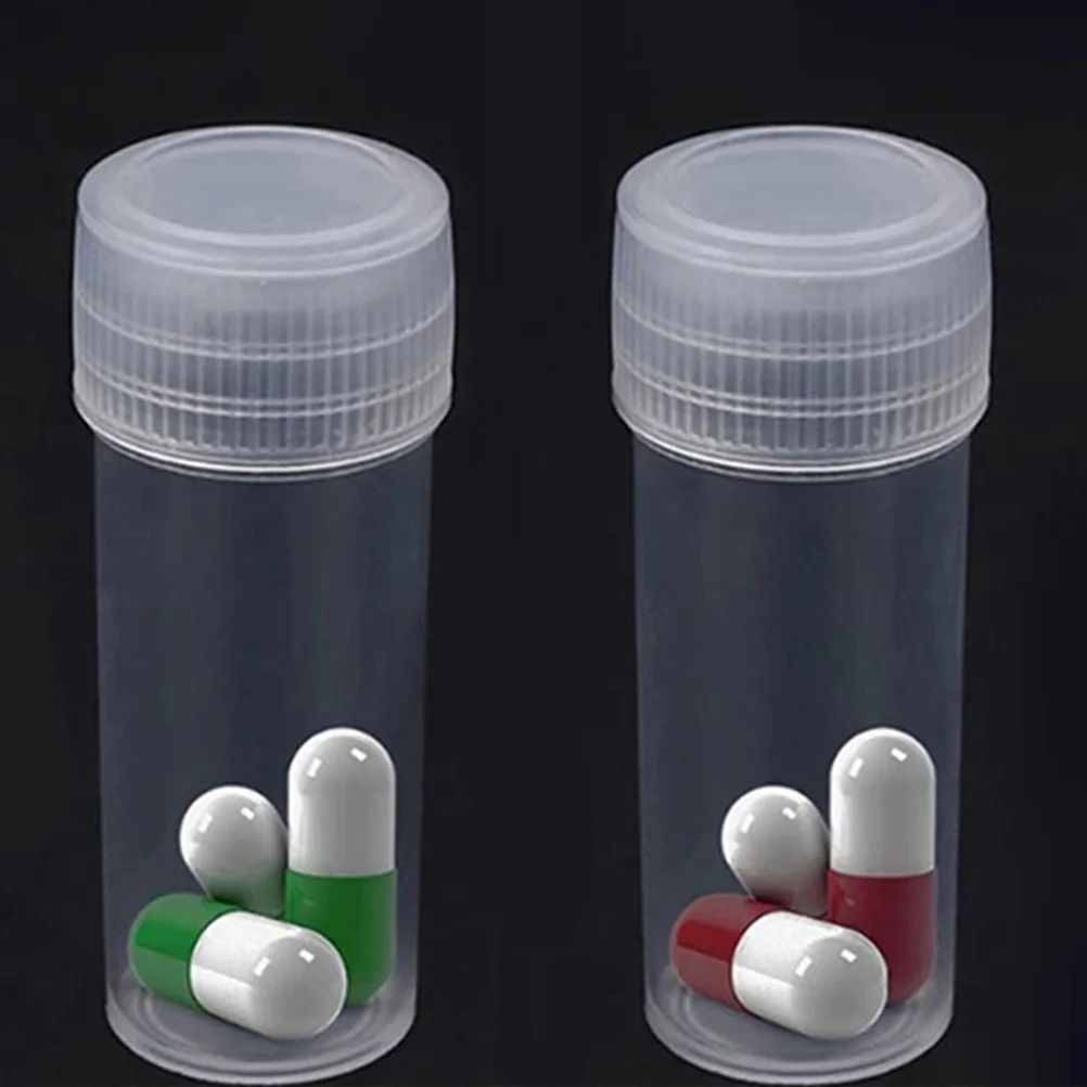 

100Pcs Empty Bottles 5Ml Small Sample Bottles with Caps Reusable Sealing Containers for Travel Camping Lab Powder Organizer