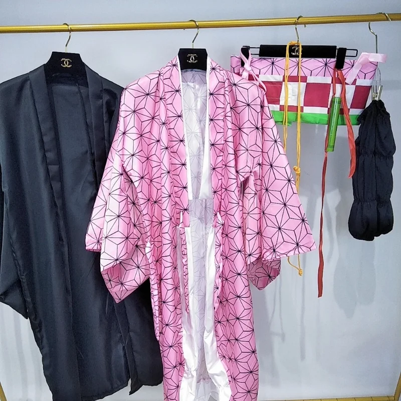 Anime Demon Slayer Kamado Nezuko Cosplay Kimetsu No Yaiba Costume Kimono Uniform Clothes Set for  Parties