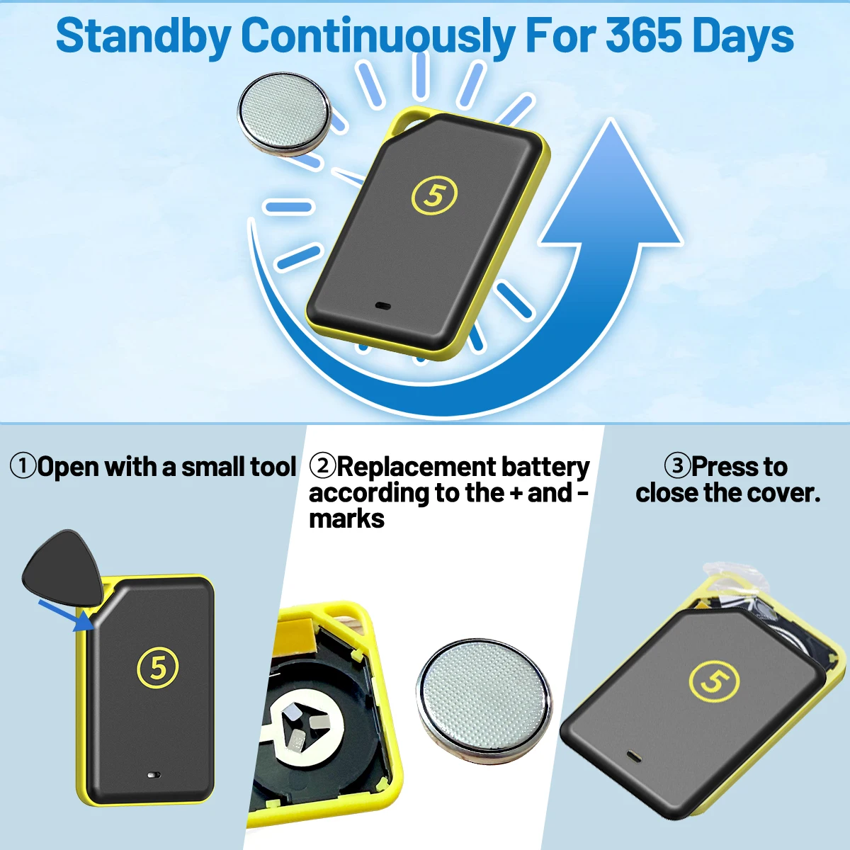 ABBREE 1 IN 6 Wireless Key Finder One Touch Calling Key Locator Anti-loss Devices Pet Backpack Wallet Tracker Remote Control