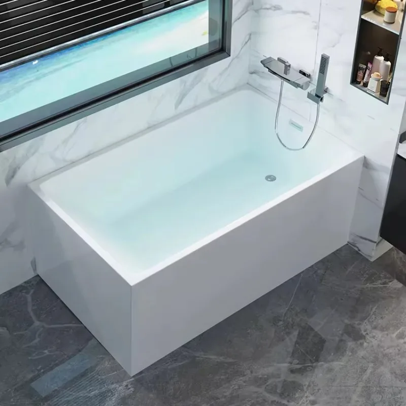 

Ванна акриловая отдельностоящая квадратная 1100/1200/1300 мм с хромированной сливной трубой, сертифицированная CUPC