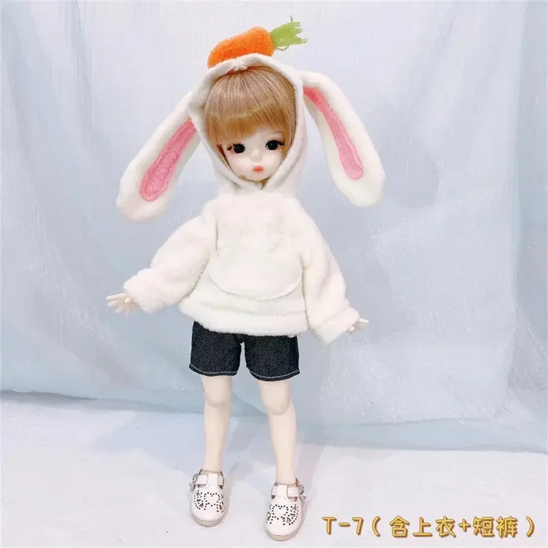 1/6 Bjd Doll Clothes Suit Cartoon Rabbit 28cm Doll Accessories Jk Uniform Fashion Casual Shirt Children Diy Dress Up Toy Gifts