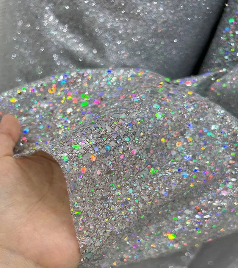 

Красочная сетчатая ткань с зашифрованными блестками, шитье свадебных и вечерних платьев, сценические костюмы, сделай сам, высококачественная ткань для одежды по индивидуальному заказу