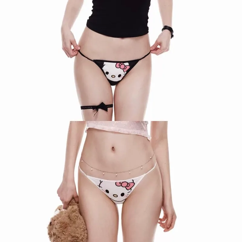 

40KG-62KG Sexy Hot Women Girls Sanrio HelloKitty Thong Y2niK Cute Panties Low Waist Underwear Fashion Breathable Comfortable