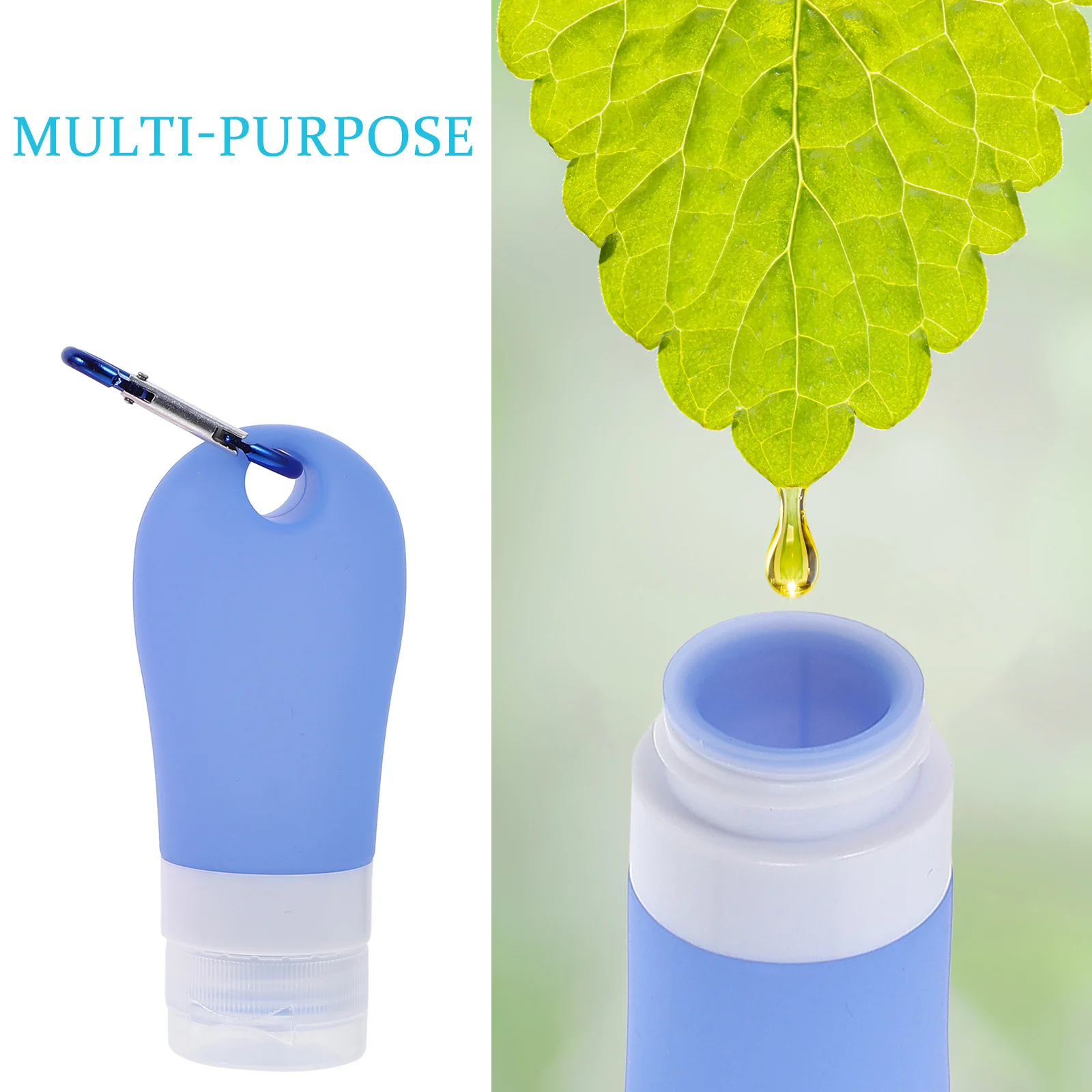 

Silica Gel Bottles 100ml Empty Travel Shampoo Squeeze Portable Dispenser Leakproof Storage Container for Liquid Soap