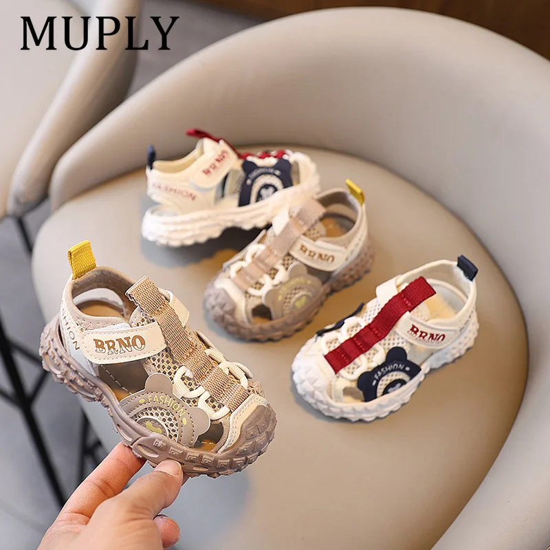 Children's Sports Sandals 1-4 Years Old Blue Hollow Breathable Boys Girls Casual Shoes Light Purple Soft Non-slip Kids Sneakers