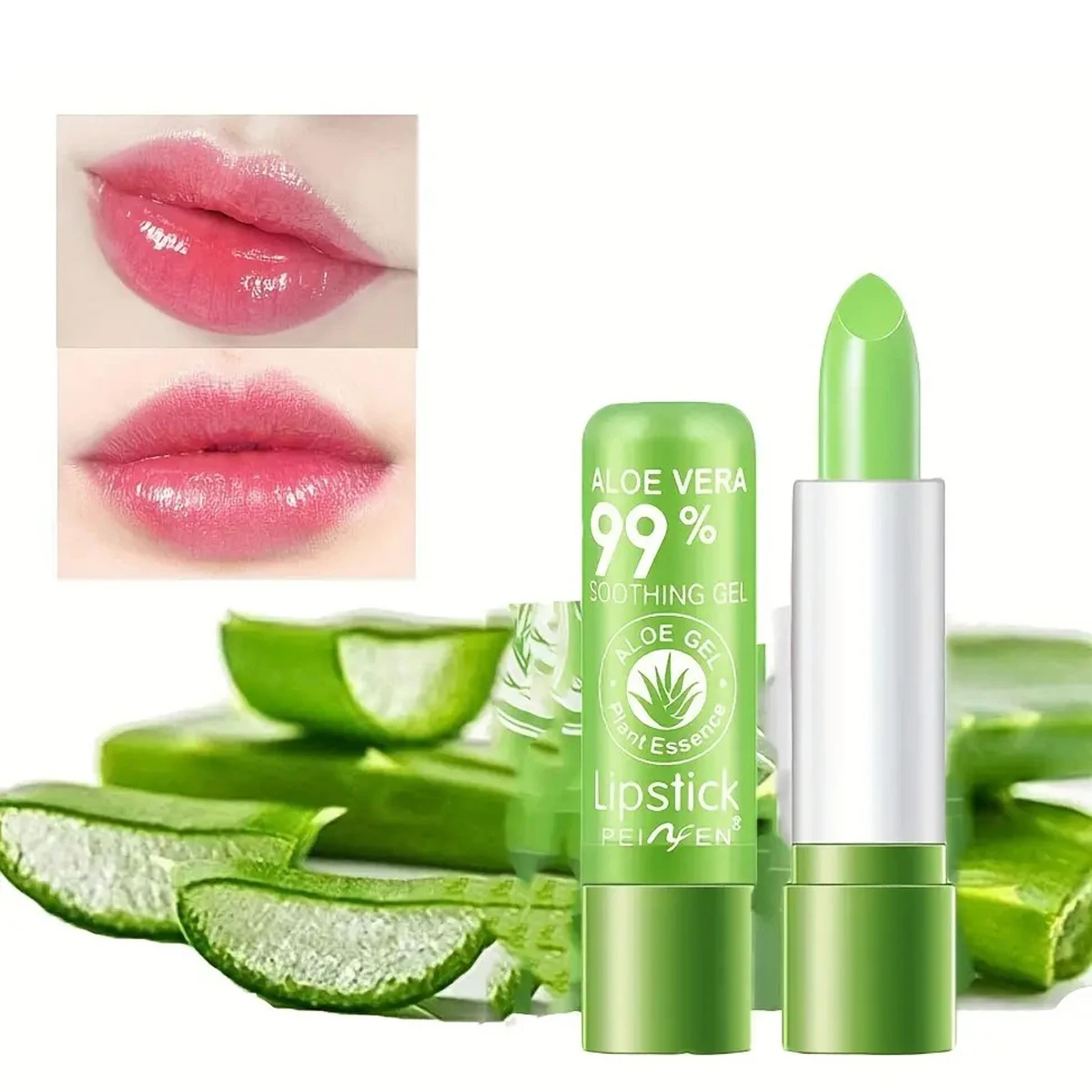 Lápiz labial 99% de Aloe Vera que cambia de Color, no se decolora fácilmente, l hidratante de larga duración