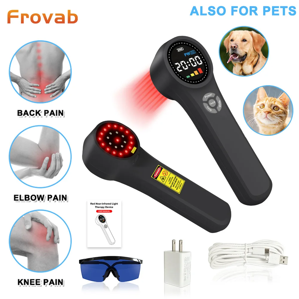 Frovab Medical Grade Class 3b Laser 1760mW Deep Tissue Penetration Red & NIR Light Cold Laser Therapy for Pain Management