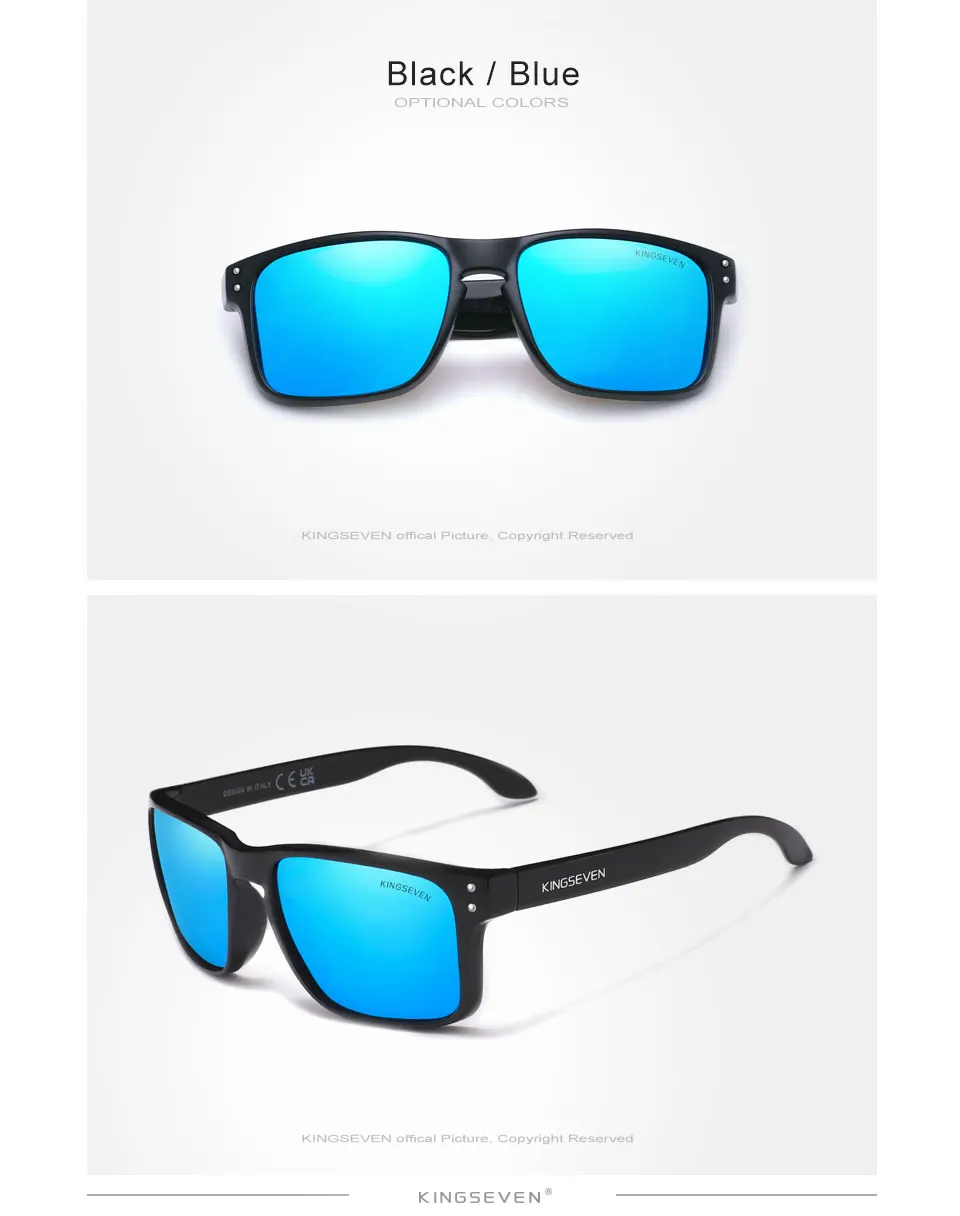 KINGSEVEN Retro TR90 Polarisierte Quadratische Sonnenbrille Frauen Männer Carbon Faser Muster Design Outdoor Sport Brillen – Detail 10