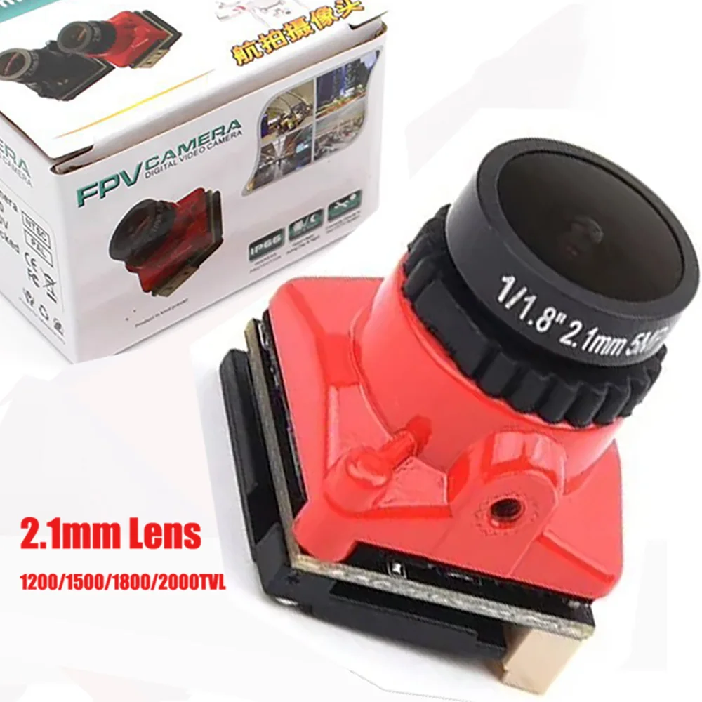 1800TVL Mini FPV Camera 1/1.8 2.1mm Lens Power 5V-40V PAL / NTSC With OSD Internal Adjustable For RC FPV Racing Drone