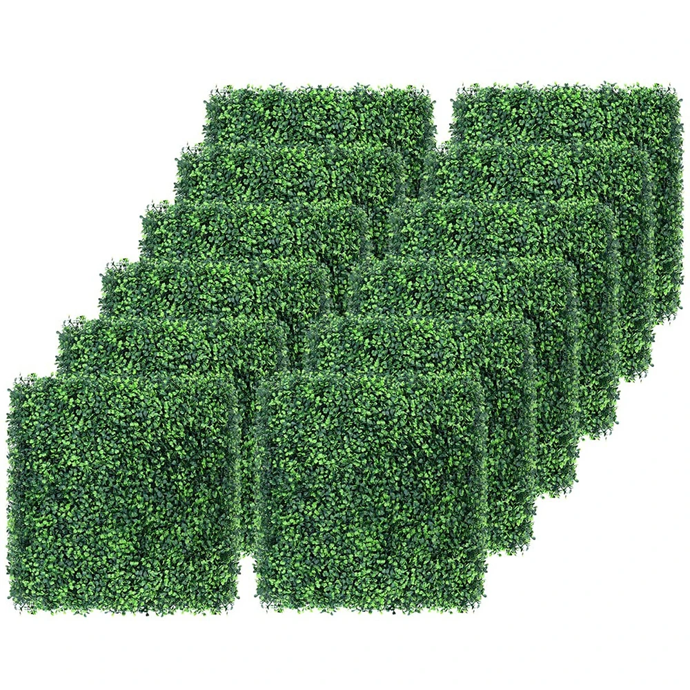20-pcs-artificial-flowers-boxwood-grass-25x25cm-backdrop-panels-topiary-hedge-plant-garden-backyard-fence-greenery-wall-decor