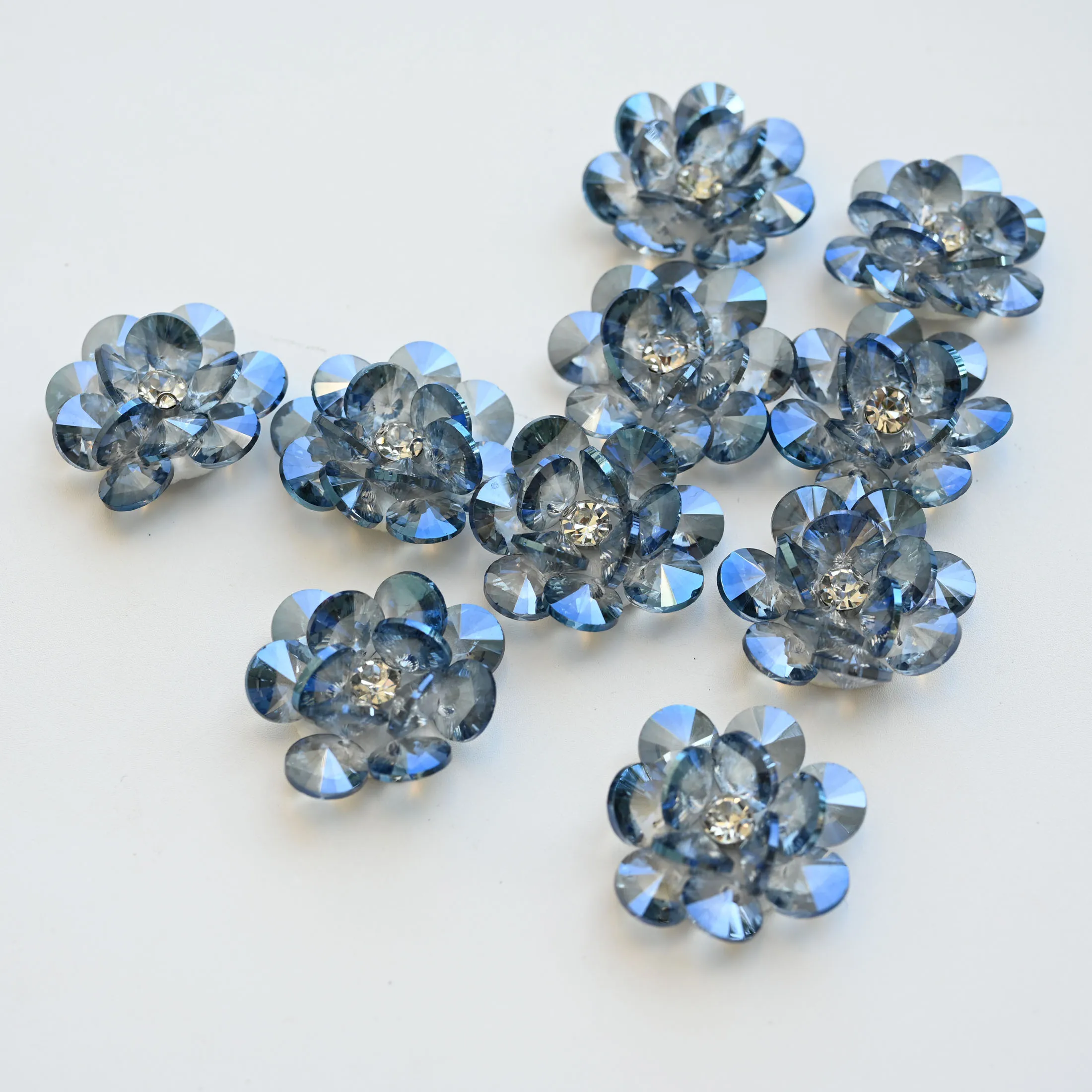 10 Stück/Set Kristallperlen-Applikationen für Kleidung zum Aufnähen, Blumen-Dekorationspatches, bestickte Applikationen für Kleidung – Detail 8