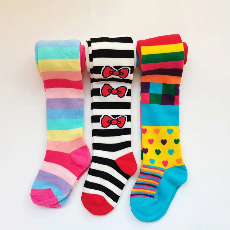 

3PCS Girls Plaid Tights Kids Stockings Spring Autumn Christmas Baby Girl Floral Clothes Striped Tights for Girls Pantyhose