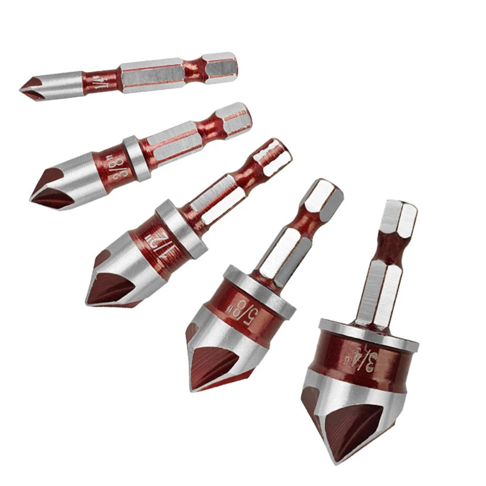 Cobalt Drill Bits 5 Pack with 82 Degree Tip Angle for Consistent Penetration in Steel Wood Plastic and Composites