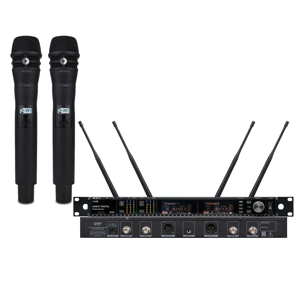 Professional AD4Q Digital Wireless Dual AD2 KSM8 Microphone System 4 Antenna Diversity AD4D KTV Karaoke DJ Raidio UHF Mics Sets