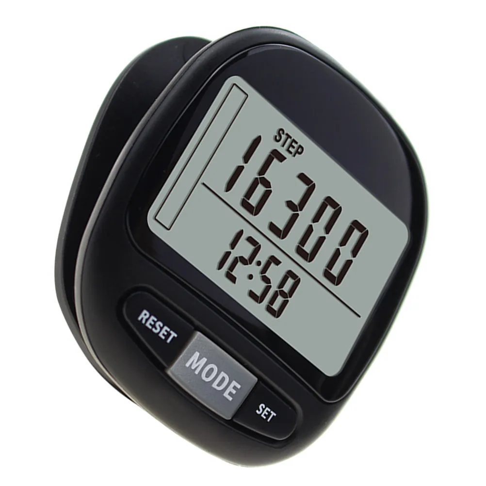 

1Set 3D Pedometer Step Counter Clip on Portable Sports Accurate Step Counter Reset Function Lanyard Fitness Walking Hiking