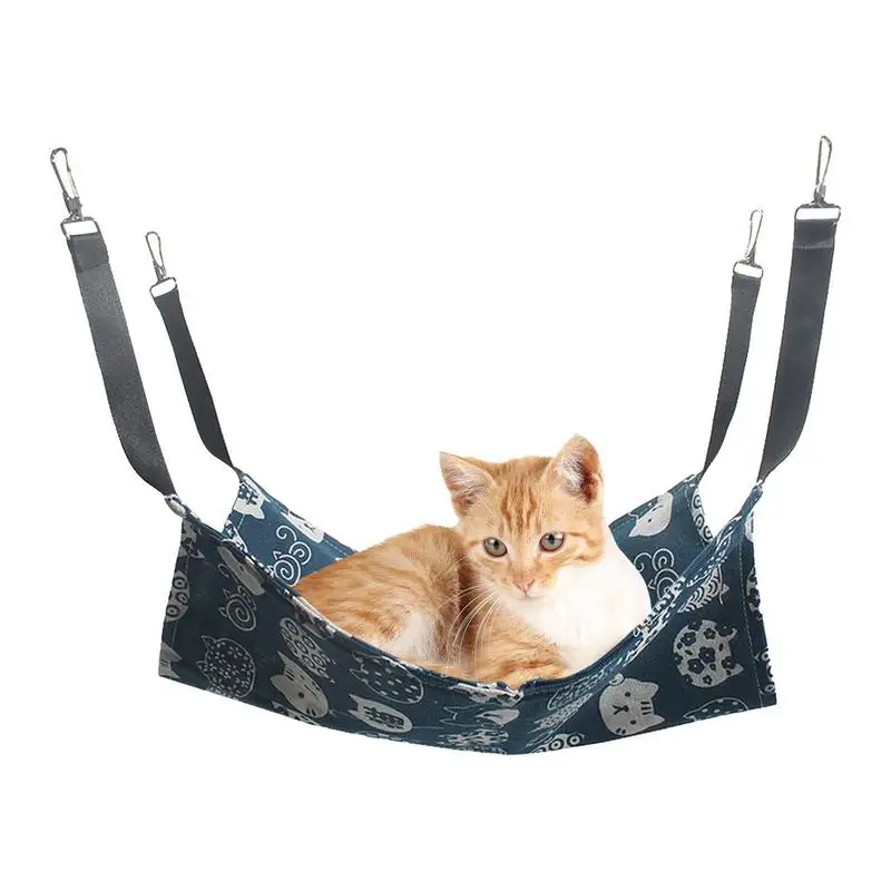 Cat Cage Hanging Cotton Linen Hammock, Confortável Máquina Lavável Pet Swing com Ganchos de Metal para Mouse