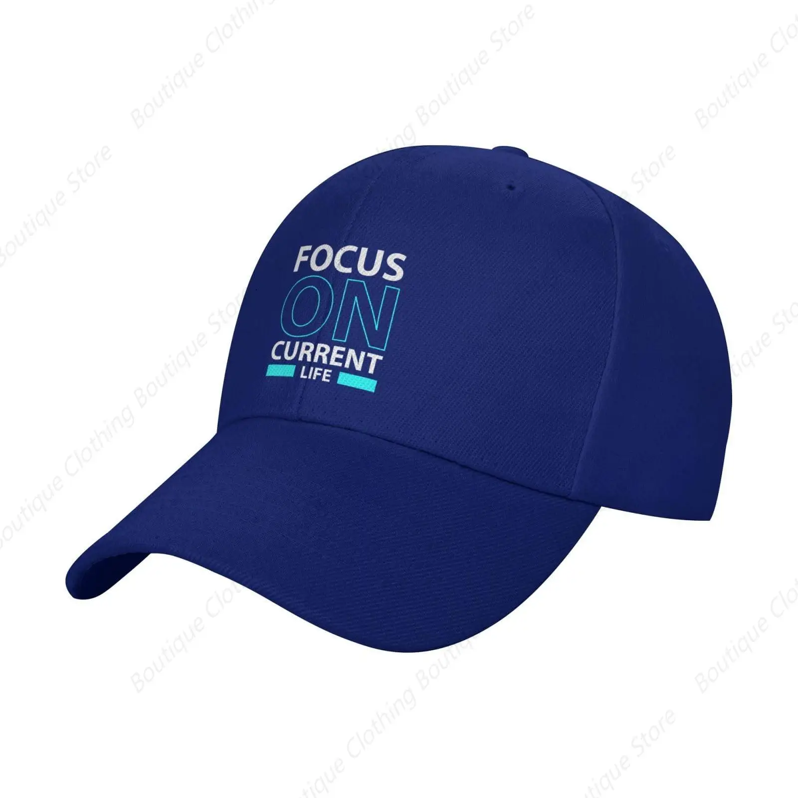 Focus On Current Life Baseball Cap Women Men Hats Adjustable Trucker Sun Hat Dad Golf Caps Black