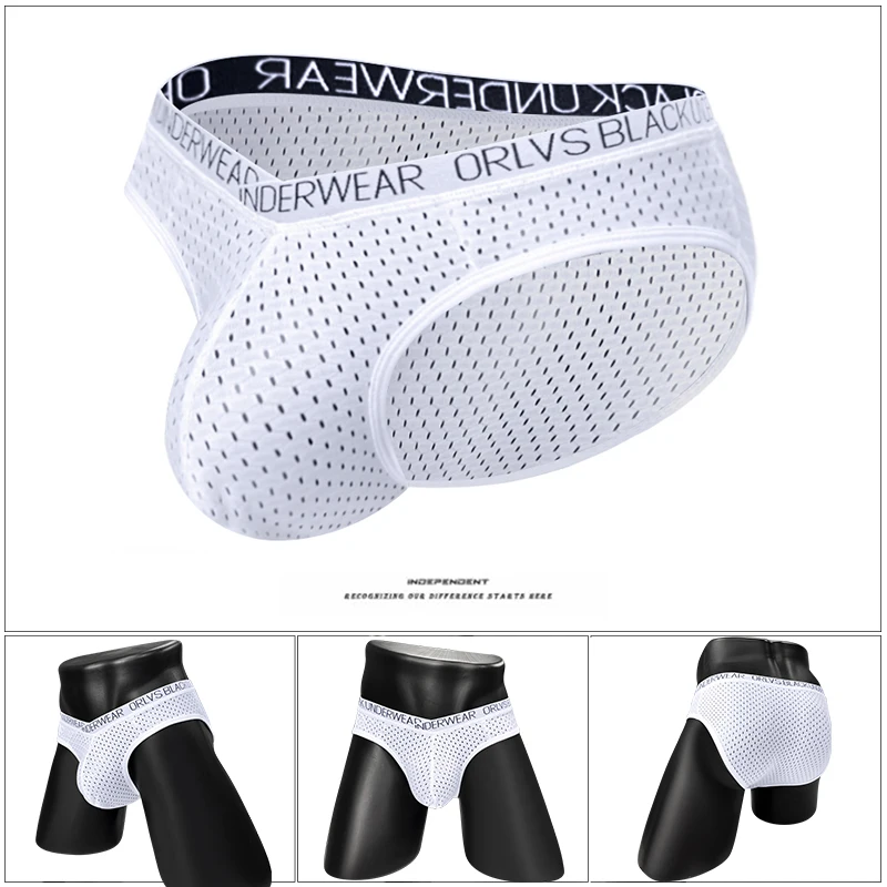 Man Underwear Mesh Sexy Soft Men Briefs Slip Breathable Low Waist U Convex Pouch Comfortable Male Panties For Gay Dropshipping