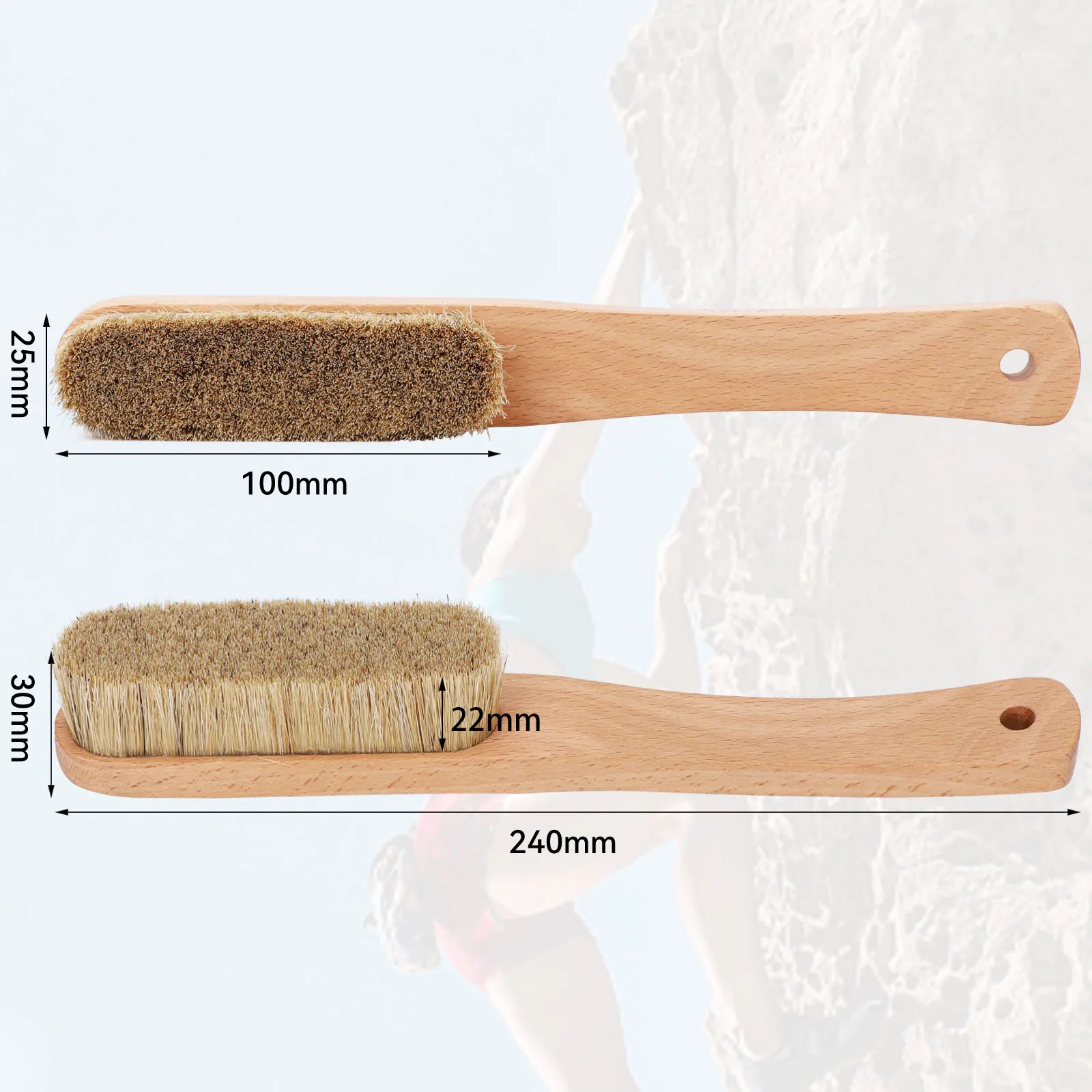 Large Premium Rock Climbing Brush, Thick Ultra Durable Boar's Hair Bristles, Uni-Sex Bouldering Brushes