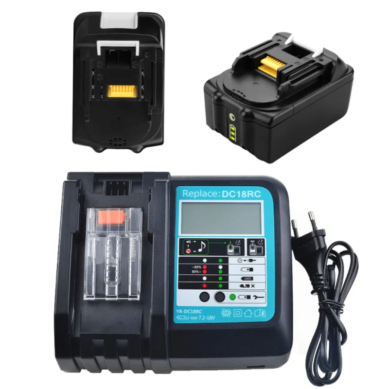 Battery Charger for Makita 18V 14.4V BL1860 BL1850 BL1840 BL1830 BL1820 BL1415 BL1440 DC18RC Li-ion Battery Charger