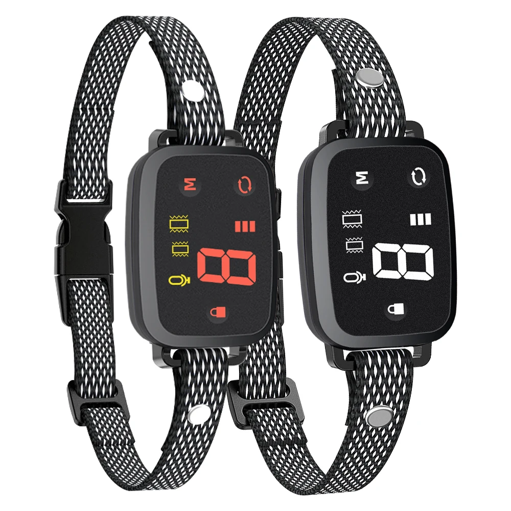 Automatisches Anti-Bark-Hunde halsband für Welpen wasserdichter wiederauf ladbarer Hund effektiv aufhören zu bellen Trainings halsband doppelte Vibration – Detail 9
