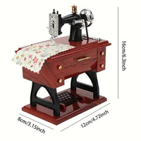 Toy Sewing Machine Vintage Music Box Retro Classical Treadle Mechanical Musical Decoration Desk Table Clockwork Music Box
