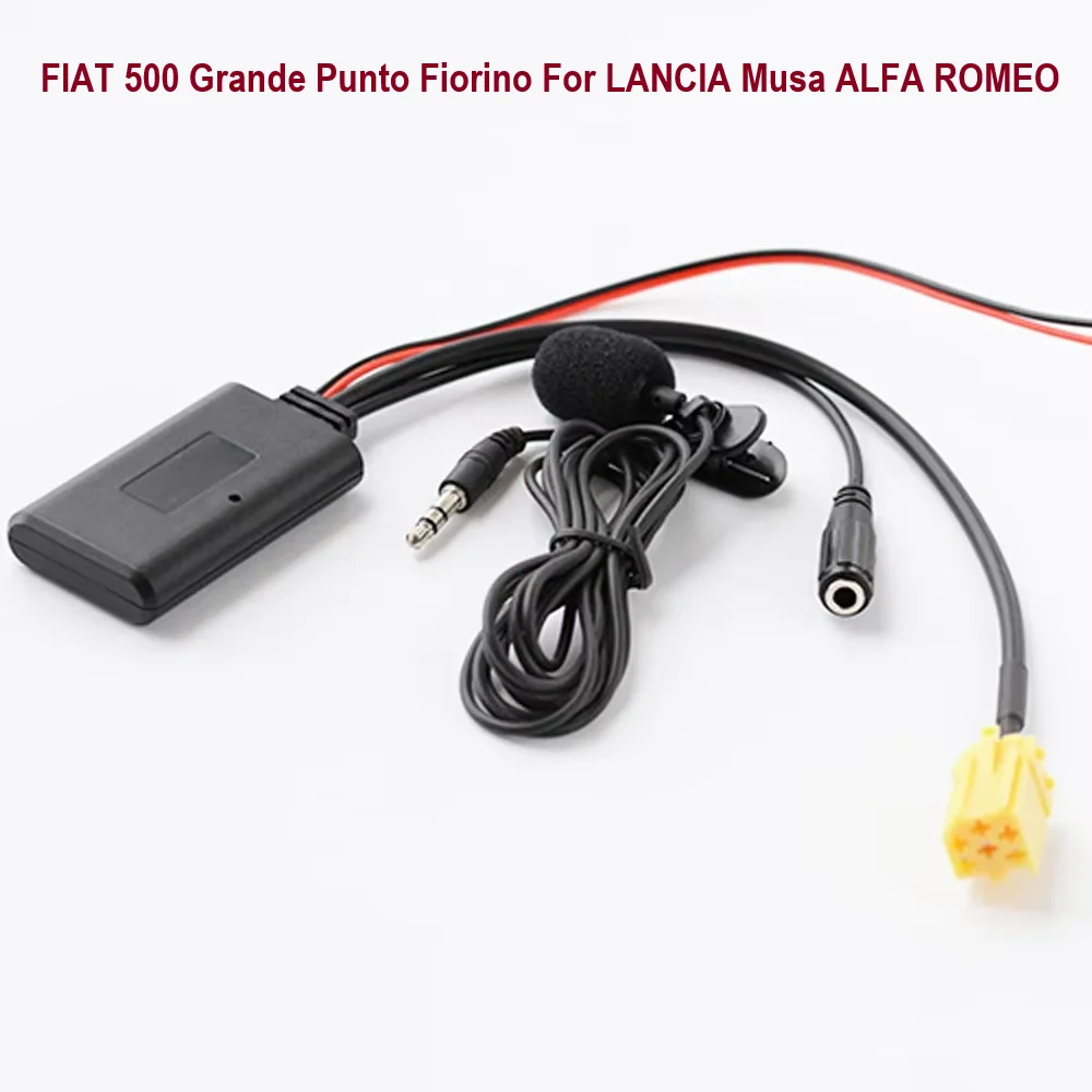 6pin Car bluetooth Adapter Wireless Adapter Stereo 5.0 AUX IN Music For FIAT 500 Grande Punto Fiorino for LANCIA Musa ALFA ROMEO
