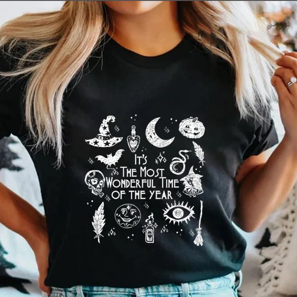 It's The Most Wonderful Time of The Year Tshirt Spooky Shirts Halloween Witch T Shirt Halloween Pumpkin Merch Halloween Gift Top