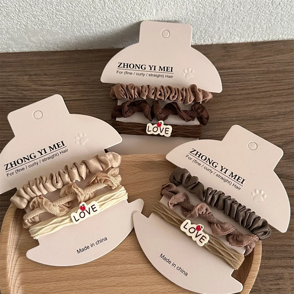 

3Pcs/Set Fashion Silk Satin Women Hair Rope Scrunchies Ponytail Hair Tie Rubber Band Elastic Hairband Hair Accessories Headwear