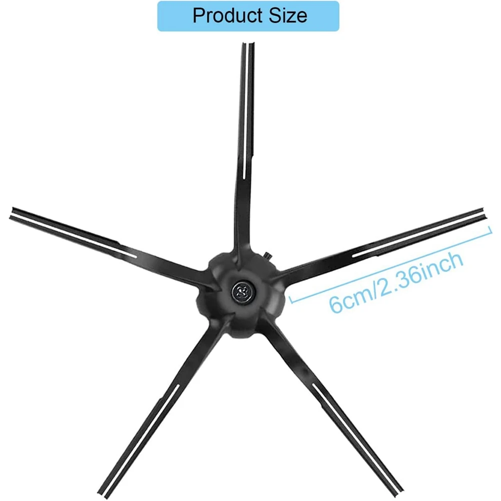 AB43-10 Stuks Robot Stofzuiger Zwart Zachte Siliconen Zijborstel Onderdelen Voor Roborock S7 S6 Maxv S6 S6 Pure E4 S4 Max S4 S5 Ma